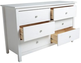 Fehér borovi fenyő alacsony komód 130x80 cm Berna – Marckeric