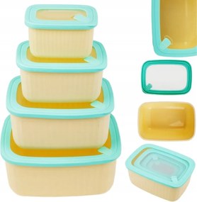 Műanyag Élelmiszer Tároló Doboz Szett Légmentesen Záródó Uzsonnás Doboz 4db-os