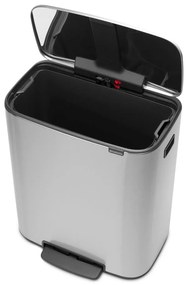 Matt ezüstszínű acél pedálos szemetes 60 l Bo – Brabantia