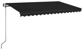 antracitszürke szélérzékelős és LED-es napellenző 450 x 350 cm