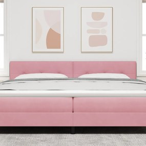 LED Fejtámlás Gombos Rózsaszín 100 cm Bársony