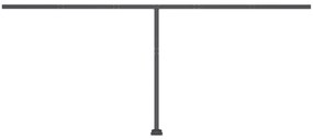 sárga-fehér kézzel kihúzható póznás napellenző 500 x 350 cm