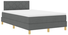 Boxspring ágy matraccal &amp; LED Sötétszürke 120x200 cm Szövet