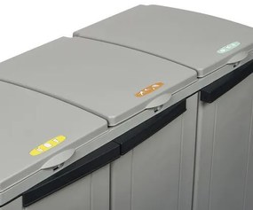 No brand  Műanyag szekrény ECO LINE 3 hulladék osztályozására, térfogata 3 x 110 l, szürke%