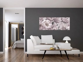 Kép - Vintage bazsarózsa virágok (120x50 cm)