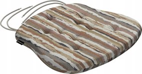 Filip székpárna 41x38 olíva-narancs csíkos, krémszínű alapon