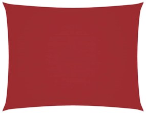 piros téglalap alakú oxford-szövet napvitorla 3 x 4 m