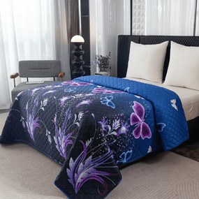 Ágytakaró VIOLET BUTTERFLY, sötétkék Méret: 220 x 240 cm
