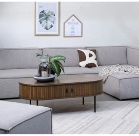 Natúr színű dohányzóasztal tölgyfa dekorral 60x120 cm Nola – Unique Furniture