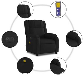 vidaXL fekete szövet elektromos dönthető masszázsfotel