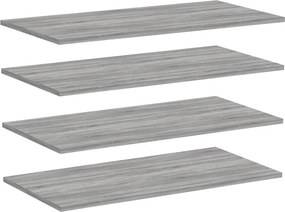 vidaXL 4 db szürke sonoma színű szerelt fa fali polc 80 x 40 x 1,5 cm
