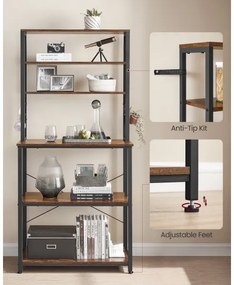 Konyhai polcos állvány MARGE barna/fekete