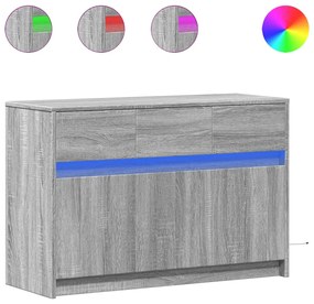 szürke sonoma színű szerelt fa LED-es TV-szekrény 91x34x61 cm