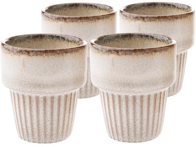 4 db Rustik kerámia bögre szett 100 ml, bézs