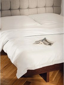 Barna MDF franciaágy ágytámla nélkül ágyráccsal 160x200 cm kőrisfa dekorral Kito – noo.ma