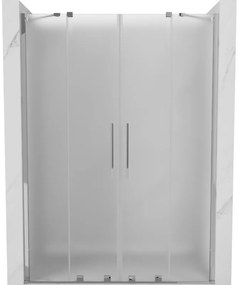 Mexen Velar Duo, tolózuhanyajtó nyitáshoz 140 cm, 8 mm-es matt üveg, króm, 871-140-000-32-01