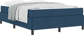 vidaXL Boxrugós ágy matracmal Kék 140 x 190 cm szövet