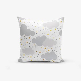 Grey Clouds With Points Stars pamutkeverék párnahuzat, 45 x 45 cm - Minimalist Cushion Covers