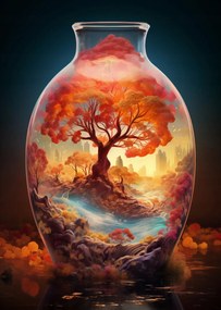 Poszter 64x90cm Az élet fája üvegben