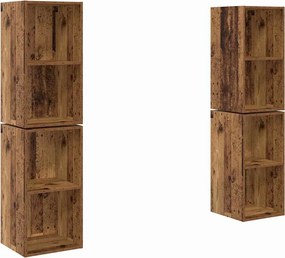vidaXL TV szekrény garnitúra 4 pcs Öreg fa 37 x 37 x 72 cm Faanyag