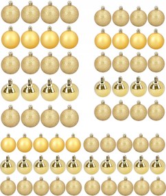 Karácsonyfa Bombák arany törhetetlen 70 db-os karácsonyi nagy szett