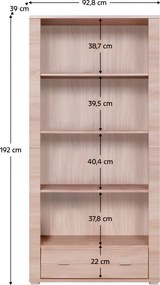 Könyvespolc typ 7, sonoma tölgy, GRAND
