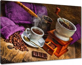 Vászonkép 100x70 Lila kávés zsákok