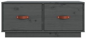 szürke tömör fenyőfa TV-szekrény 80 x 34 x 35 cm