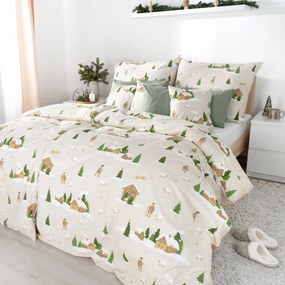 Goldea karácsonyi pamut ágyneműhuzat - karácsonyi dalok 140 x 200 és 70 x 90 cm