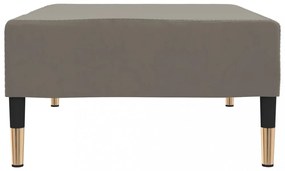 világosszürke bársony lábzsámoly 78 x 56 x 32 cm