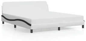 fehér és fekete műbőr ágykeret Dover 180x200 cm