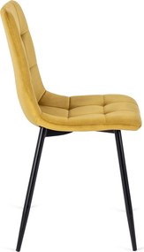 Krzesło PERU Musztardowe Welurowe