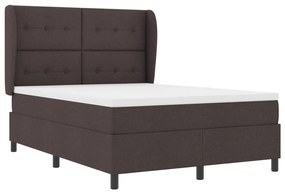 vidaXL Boxspring Ágy Mattal - Sötétbarna, 160x200 cm Szövet