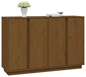 mézbarna tömör fenyőfa tálalószekrény 120x35x80 cm