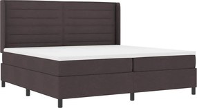 vidaXL LED Box Spring Ágy matracmal Sötét Barna 200 x 200 cm szövet