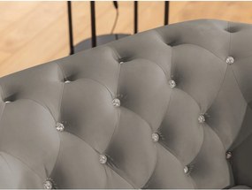 Szürke bársony kinyitható sarokkanapé (bal oldali-L alakú) York Blik – Ropez