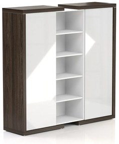 Lineart magas szekrény 191,2 x 50 x 187,6 cm, bodza sötét / fehér