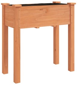 barna tömör fenyőfa kerti ültetőláda béléssel 71 x 37 x 76 cm