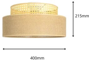 Mennyezeti lámpa BOHO 1xE27/60W/230V átm. 40 cm rattan