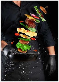 Poszterek 50x70 Lebegő Burger serpenyő