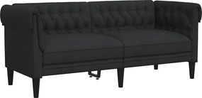 vidaXL fekete 2 személyes szövet Chesterfield kanapé