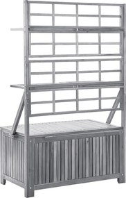 Szürke Tömör Akácfa Rácsos Tárolóláda 99 X 55 X 160 Cm