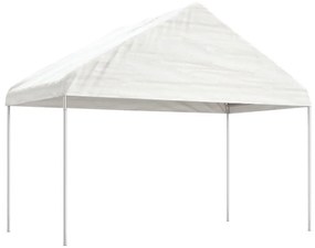 fehér polietilén pavilon tetővel 4,08 x 2,23 x 3,22 m