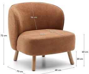Terrakotta színű zsenília fotel Ulit – Kave Home