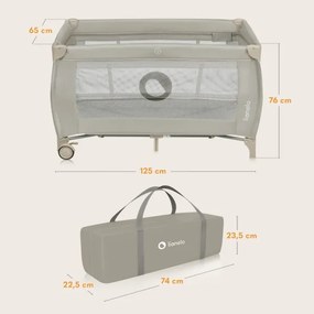 Lionelo - STEFI PLUS utazóágy, bézs cappuccino