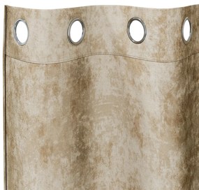 Bársony Függönyök 2 db Gyűrűkkel Krém 260x140 cm