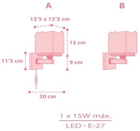 Dalber 63119S - Gyermek fali lámpa JUNGLE 1xE27/15W/230V rózsaszín