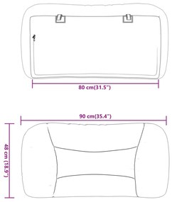 barna műbőr fejtámla párna Hvar 80 cm