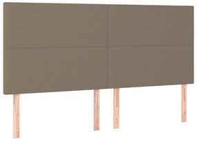 tópszínű szövet LED-es fejtámla 160x5x118/128 cm