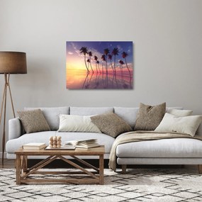 A felszín fölé emelkedő pálmafák képe (üvegen) (70x50 cm)